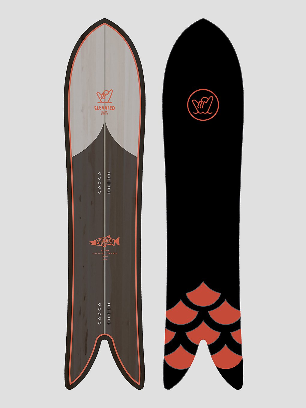 Elevated Surf Craft Salmon 5'3 / 160 2024 Snowboard grijs