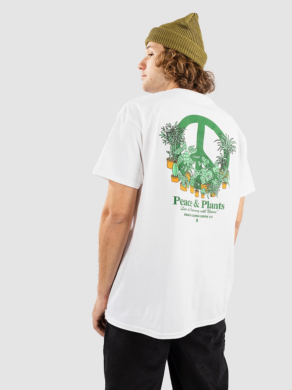 Dravus Peace And Plants T-Shirt wit