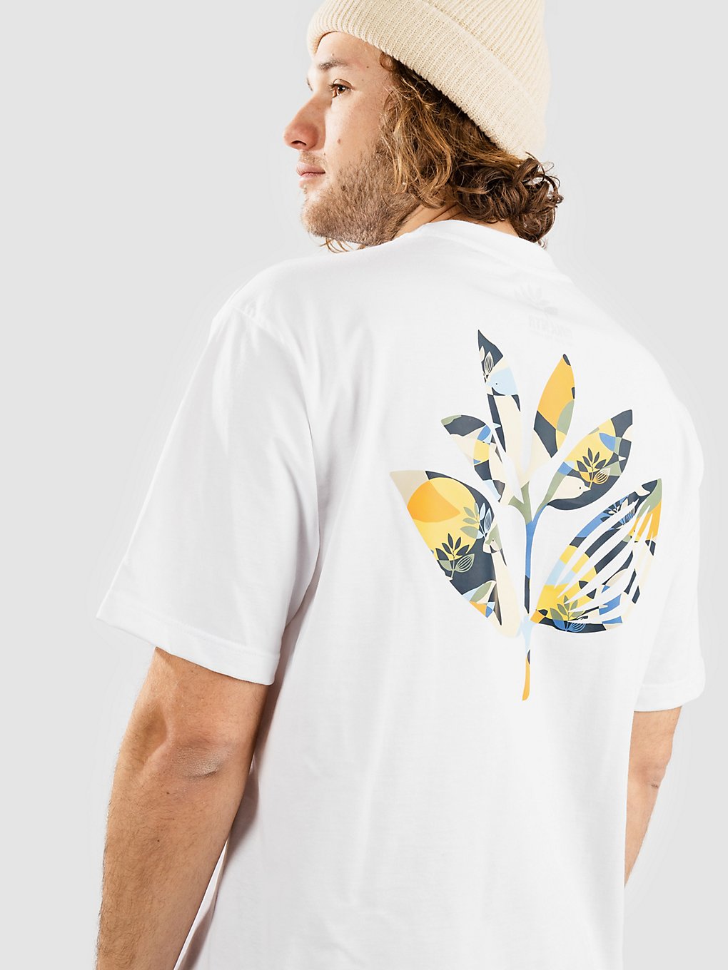Magenta Doves Plant T-Shirt wit