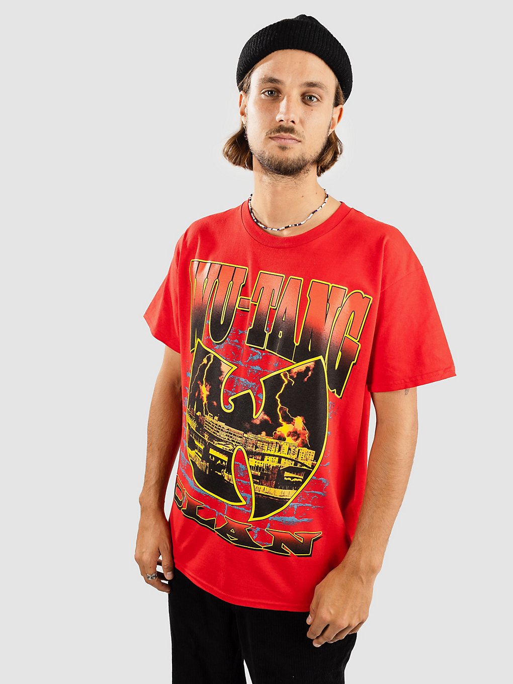 Wu Tang Logo Cityscape T-Shirt rood