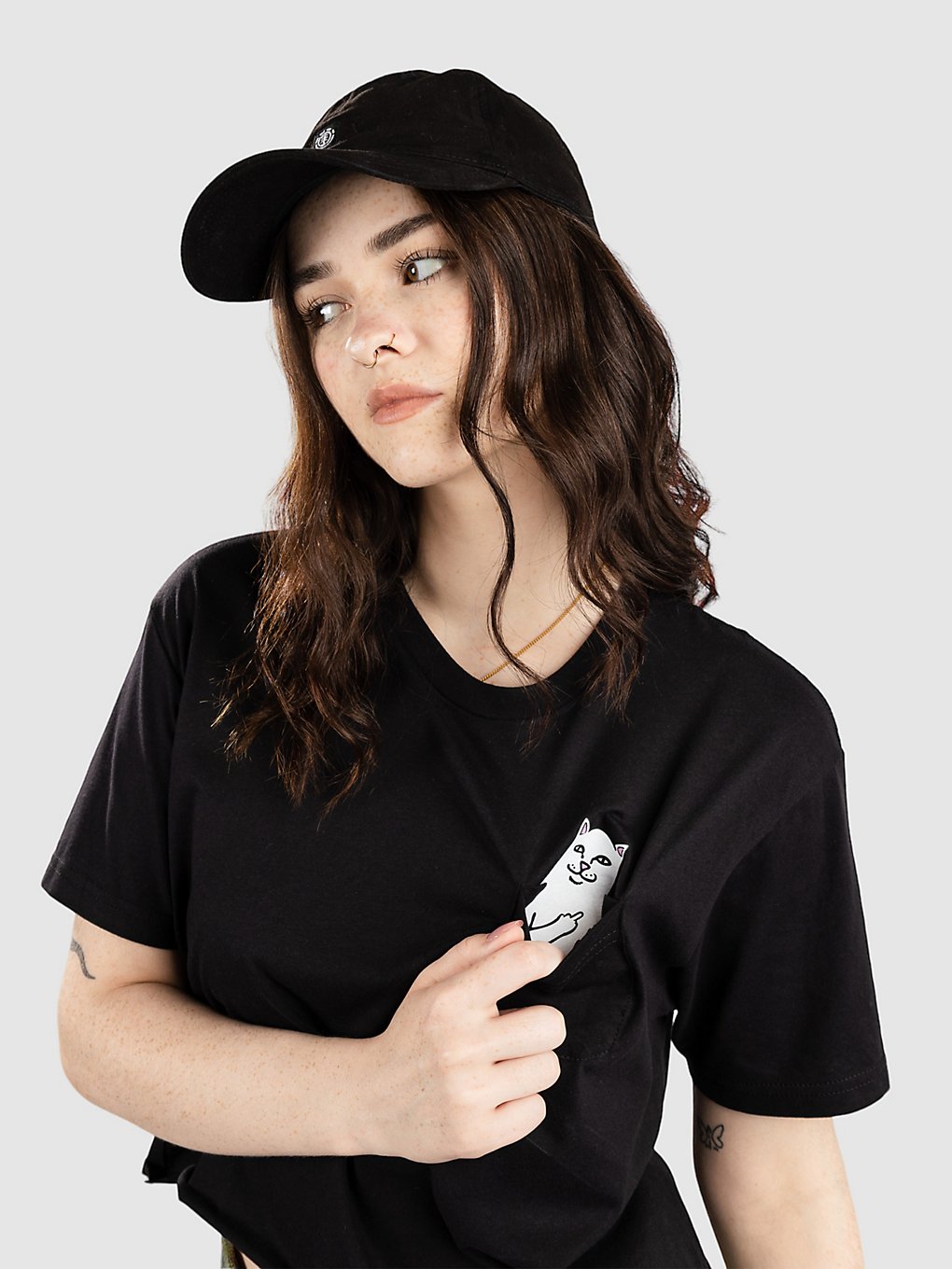 RIPNDIP Lord Nermal Cropped Pocket T-Shirt zwart