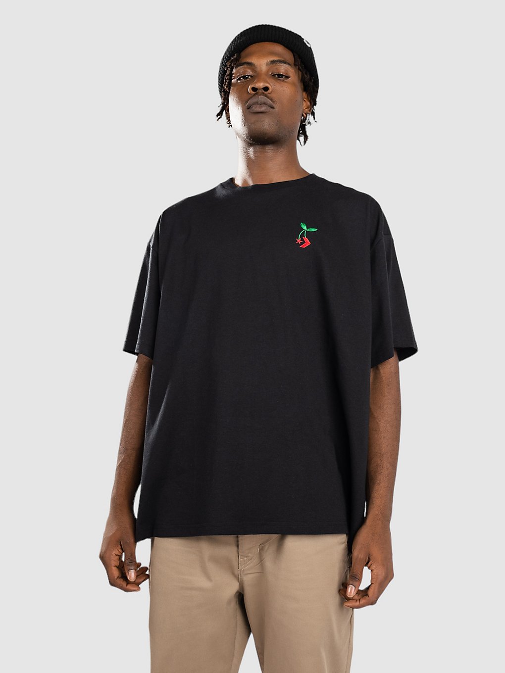 Converse Star Chevron Cherry Loose Fit T-Shirt zwart