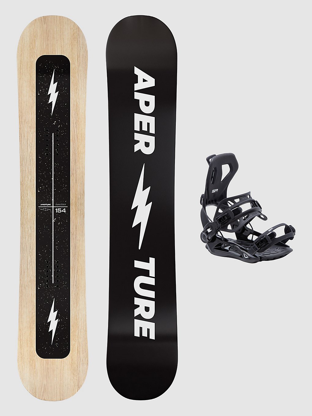 Aperture Shredder + 2024 SP FT360 L Snowboard set patroon
