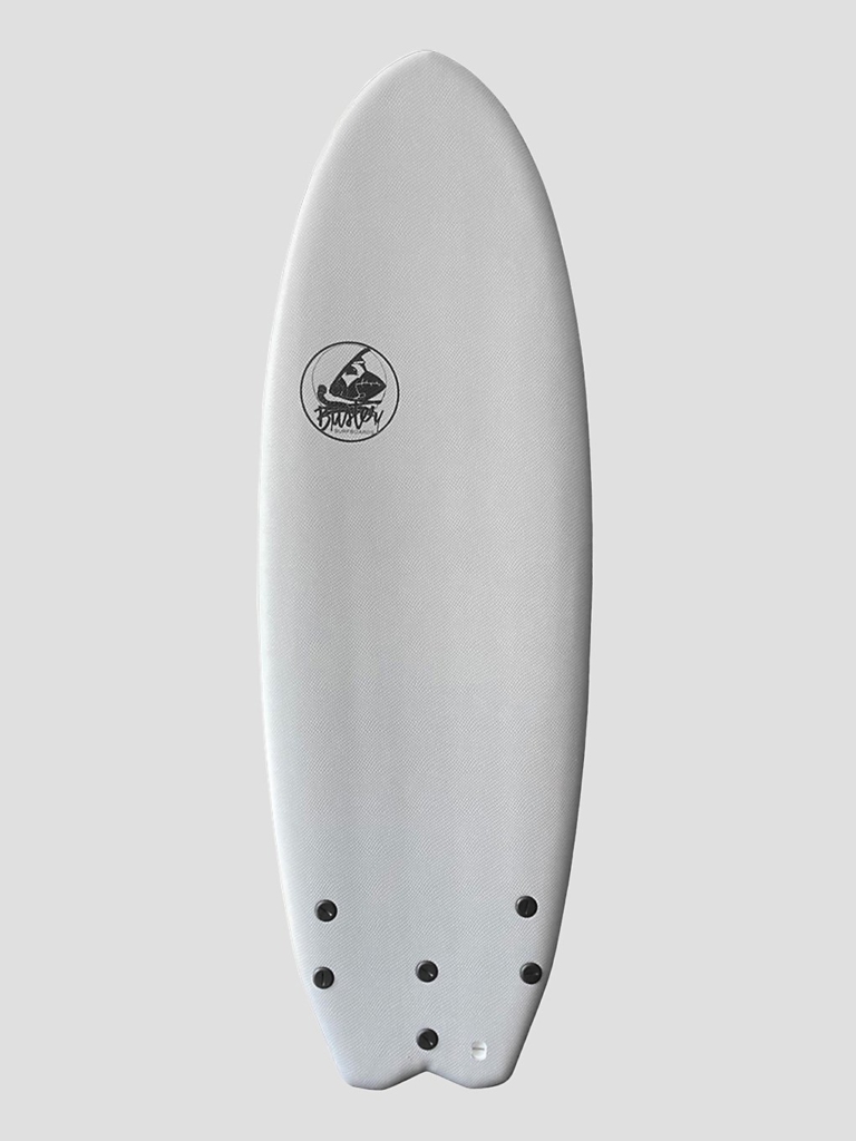 Buster 4’10 Space Twin Puffin Riversurfboard grijs