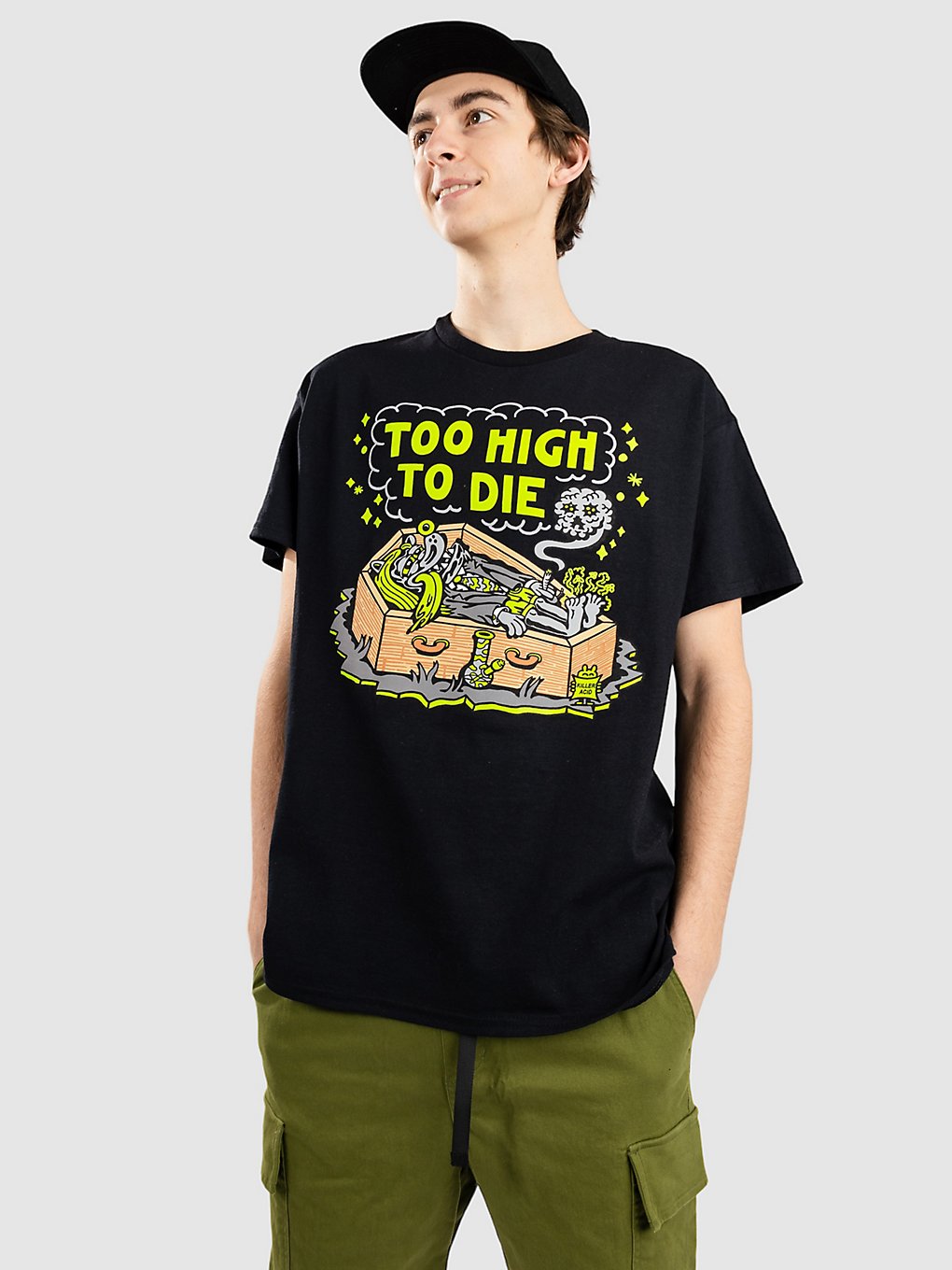 Killer Acid Too High To Die T-Shirt zwart