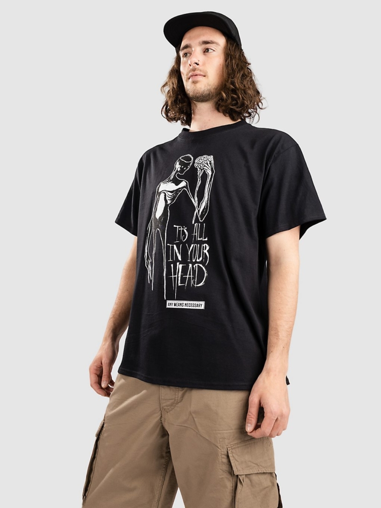 Any Means Necessary It’S All In Your Head T-Shirt zwart