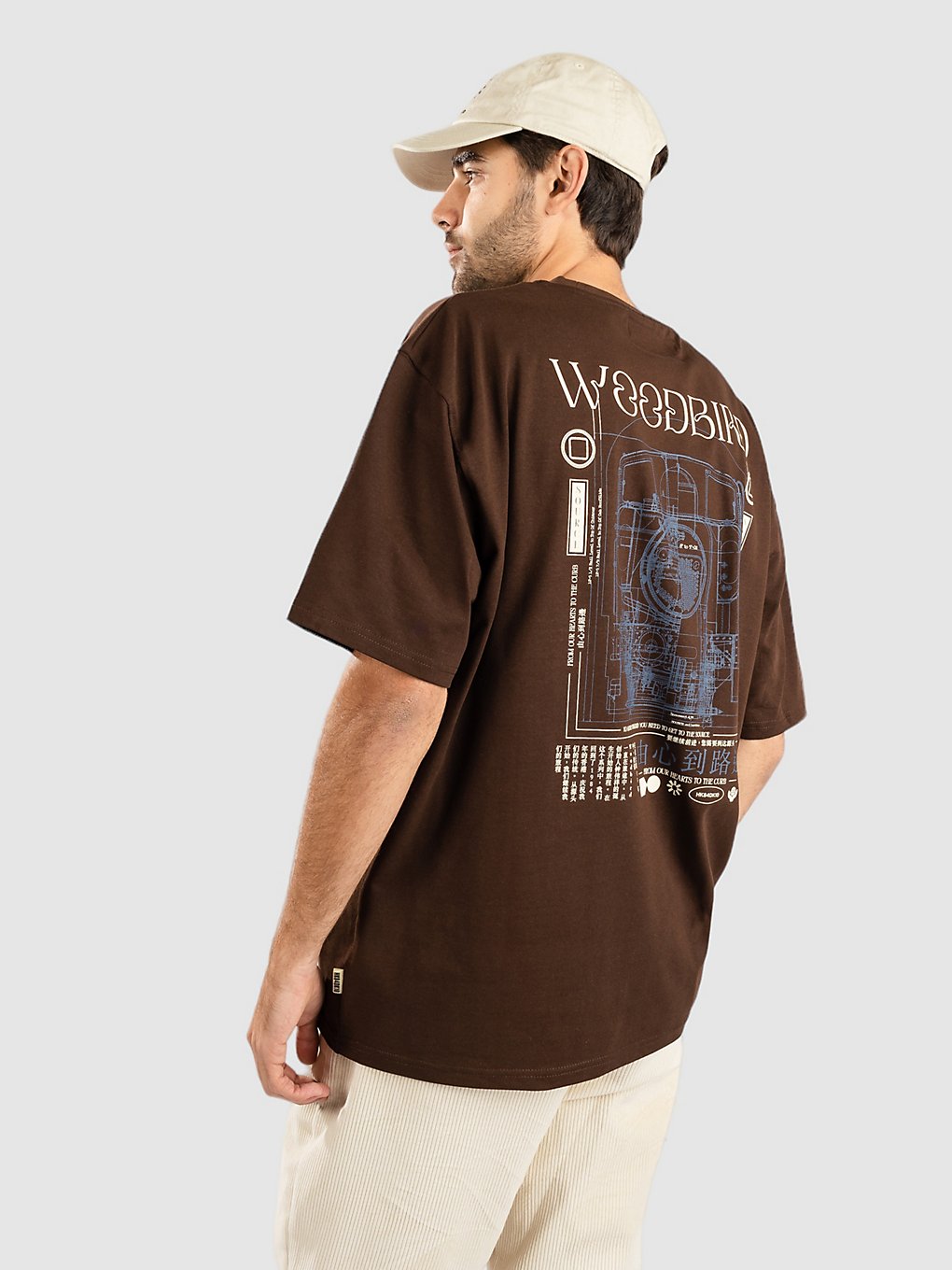 Woodbird Baine Train T-Shirt bruin