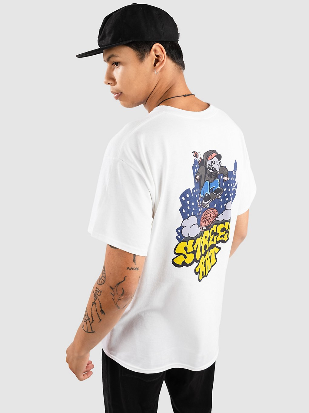 Monet Skateboards Street Rat T-Shirt wit