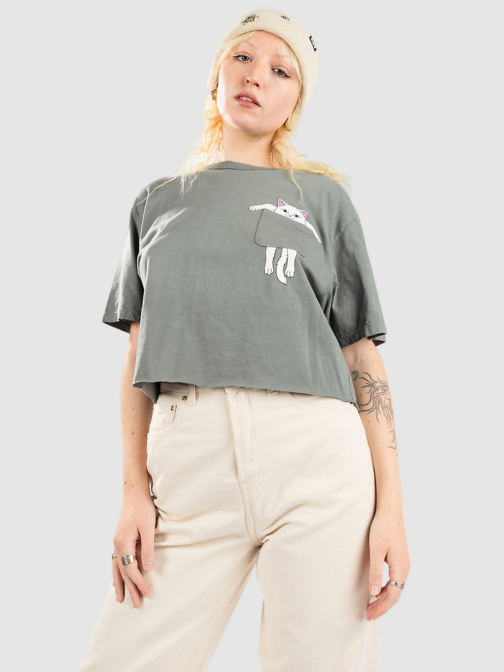 RIPNDIP Broke The Pocket T-Shirt grijs