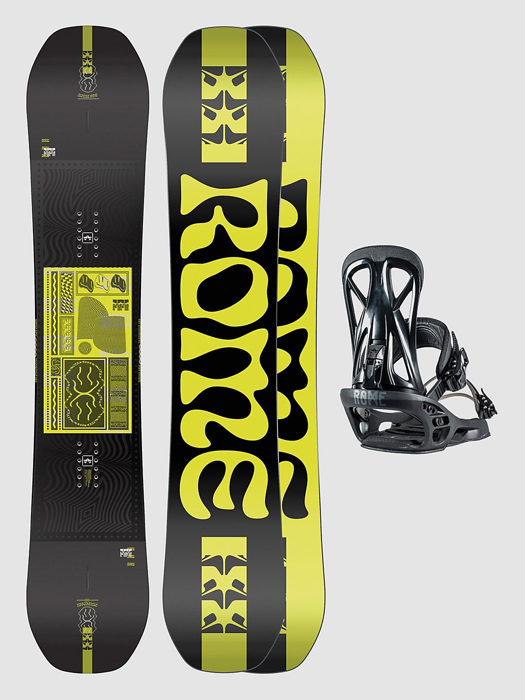 Rome Mechanic + United M 2024 Snowboard set patroon