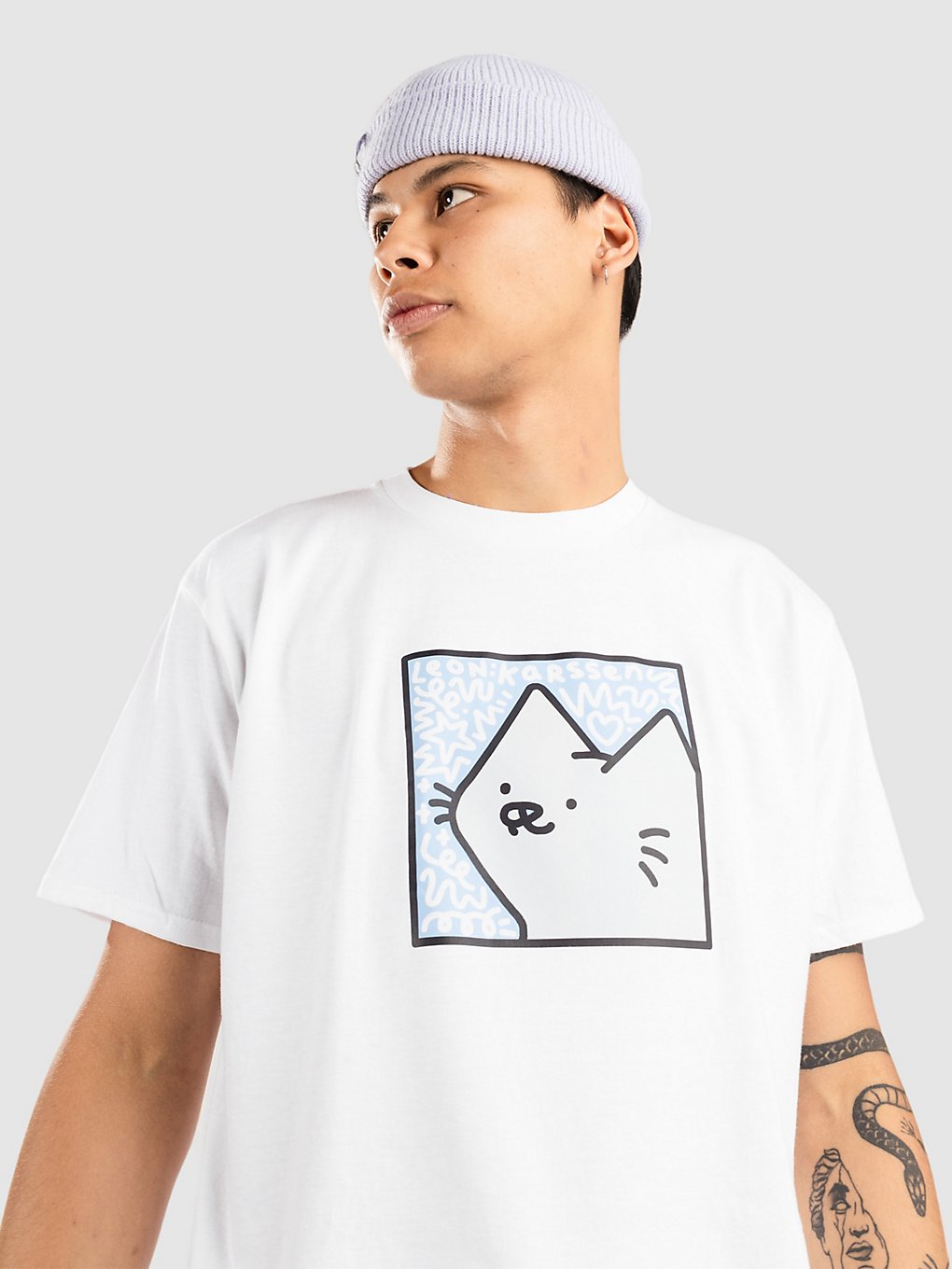 Leon Karssen Boxcat Scribble T-Shirt wit
