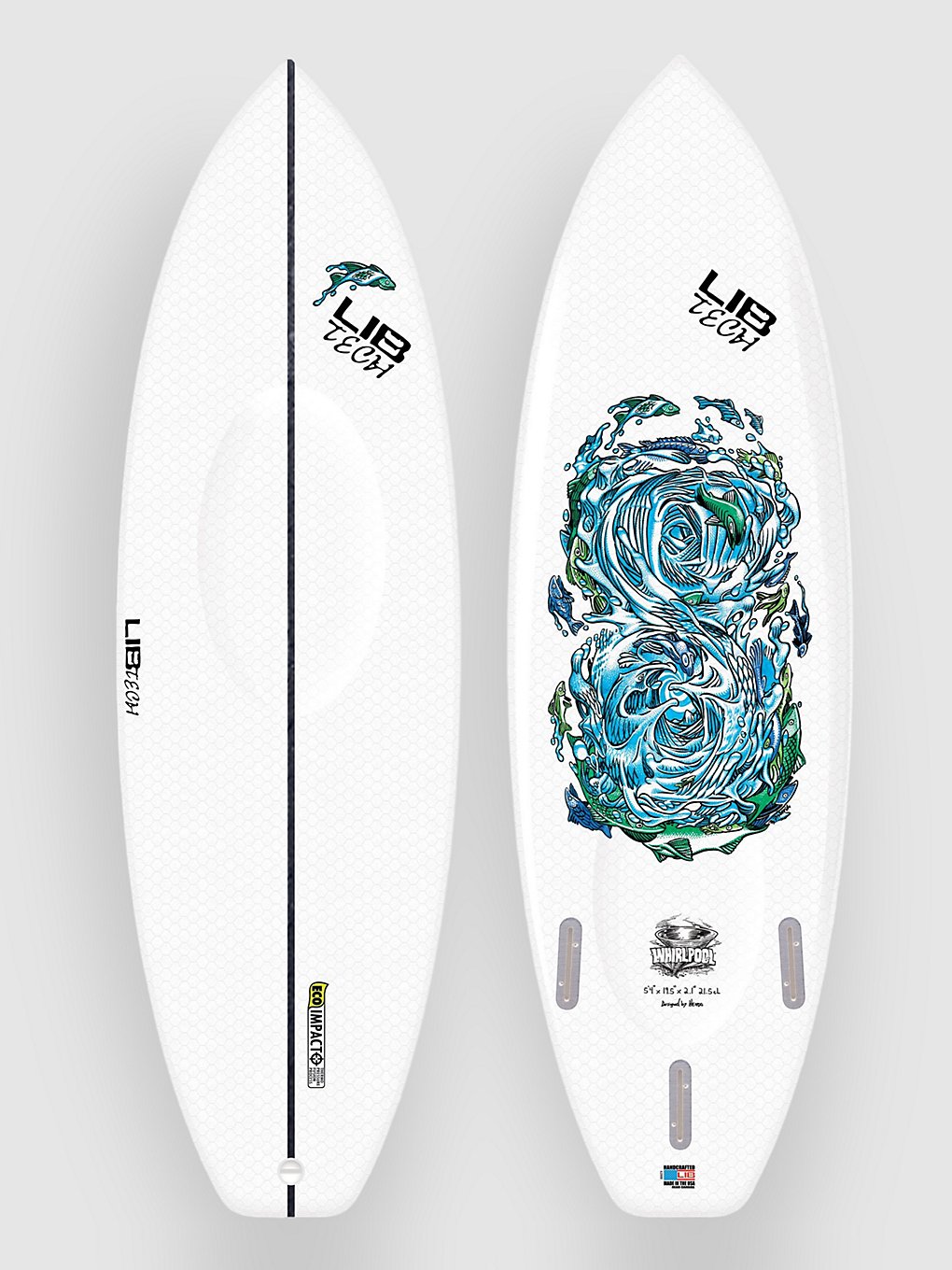 Lib Tech Whirlpool 5'2 Surfboard patroon