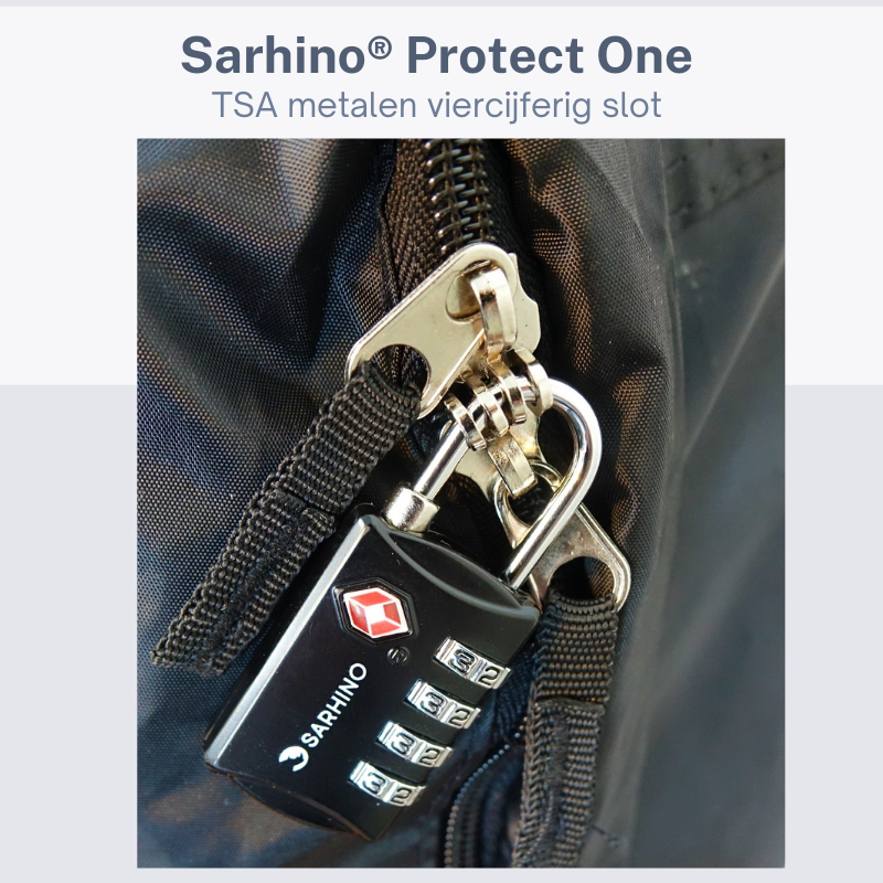 Sarhino Protect One TSA cijferslot 4 cijfers zwart