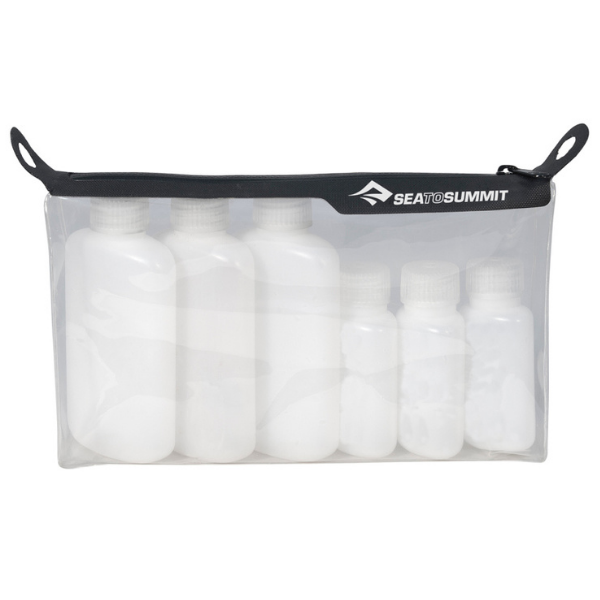 Seatosummit Clear Ziptop pouch doorzicthtige toilettas incl. reisflesjes