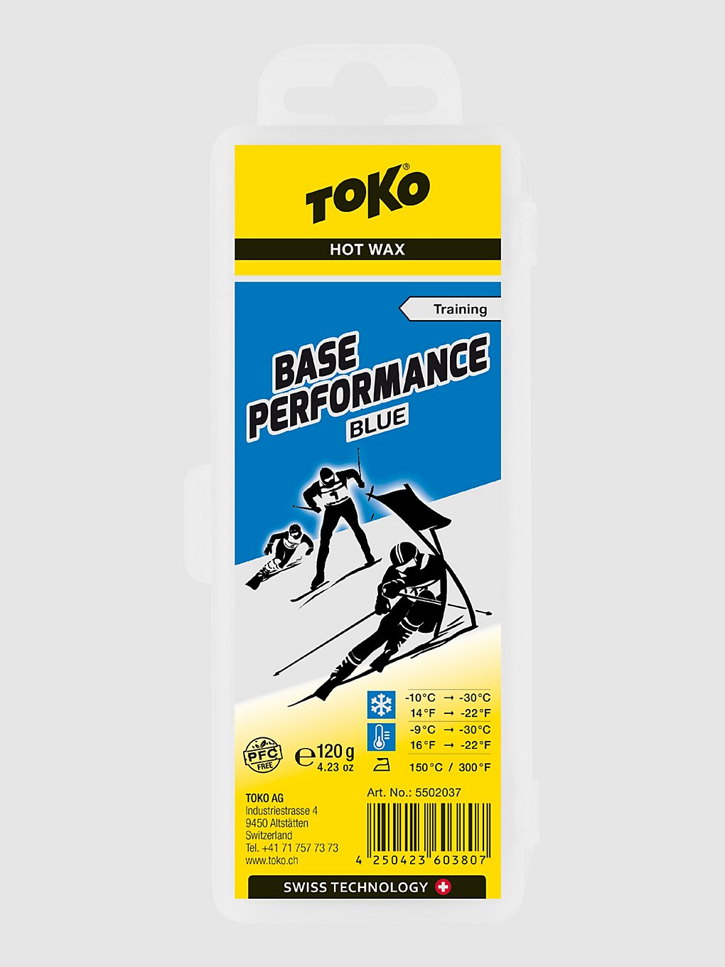 Toko Base Performance blue 120g Wax patroon