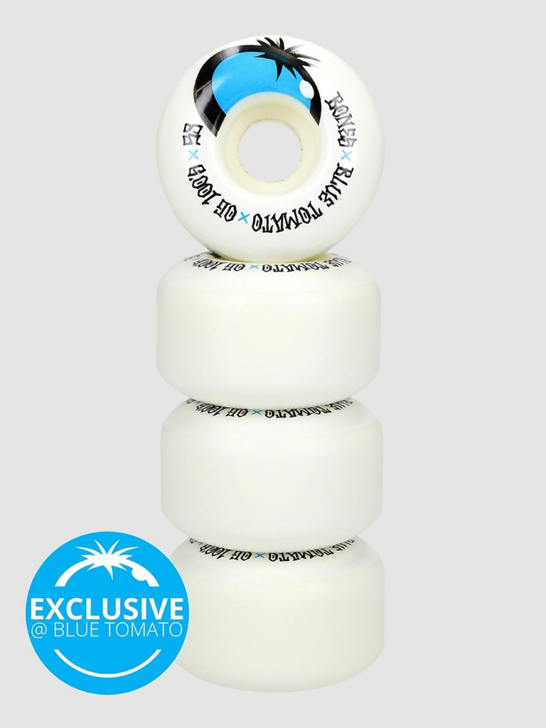 Bones Wheels X Blue Tomato 100’s OG Bones V4 53mm100A Wide Wielen wit