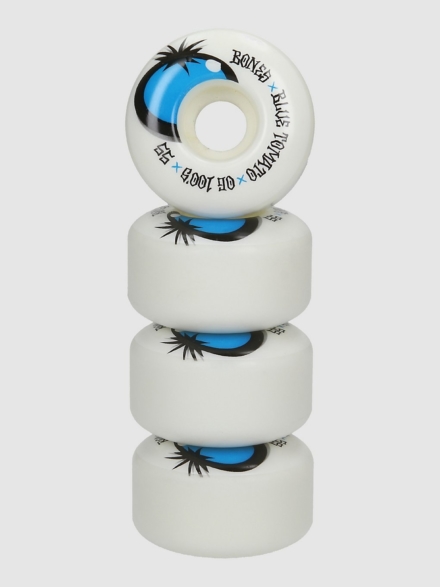 Bones Wheels X Blue Tomato 100's OG Bones V4 55mm 100 Wide Wielen wit