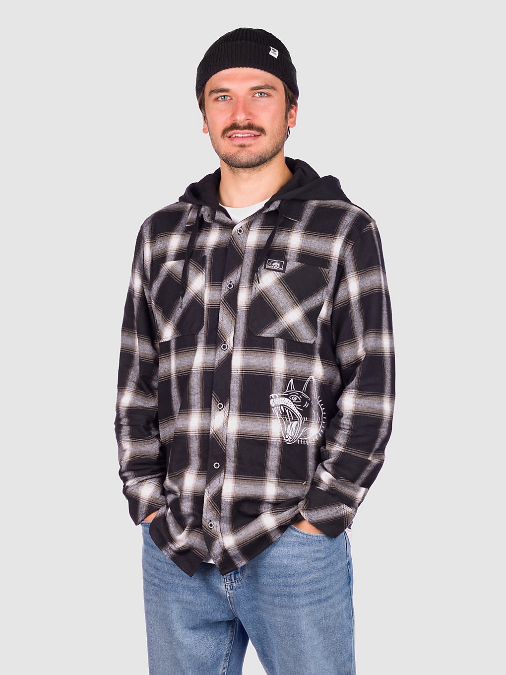 Lurking Class K-9 Hooded Flannel Hemd zwart