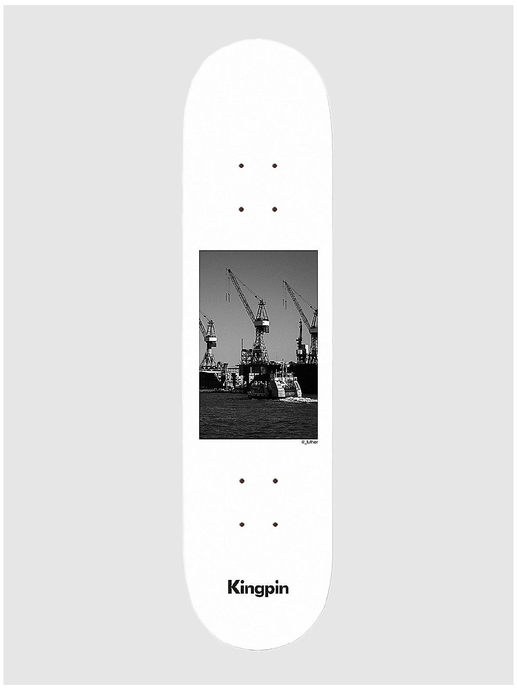 Kingpin X David Luther Crane And Boat 8.5" Skateboard deck wit
