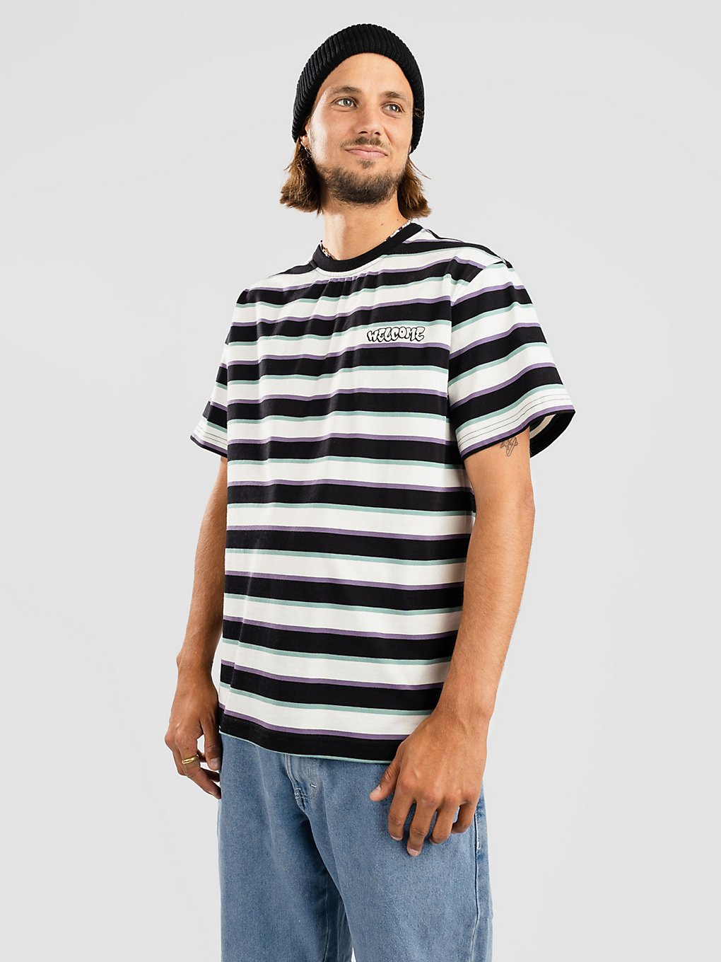 Welcome Cooper Striped Yarn-Dyed T-Shirt patroon