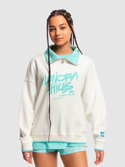 Quiksilver X Stranger Things Lenora Half Zip Trui wit