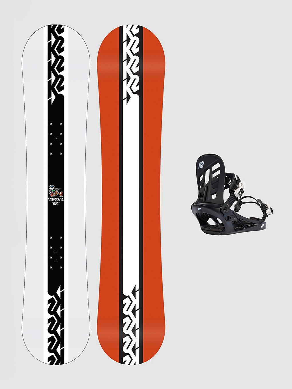 K2 Vandal 148W + You+H Blk M 2023 Snowboard set zwart