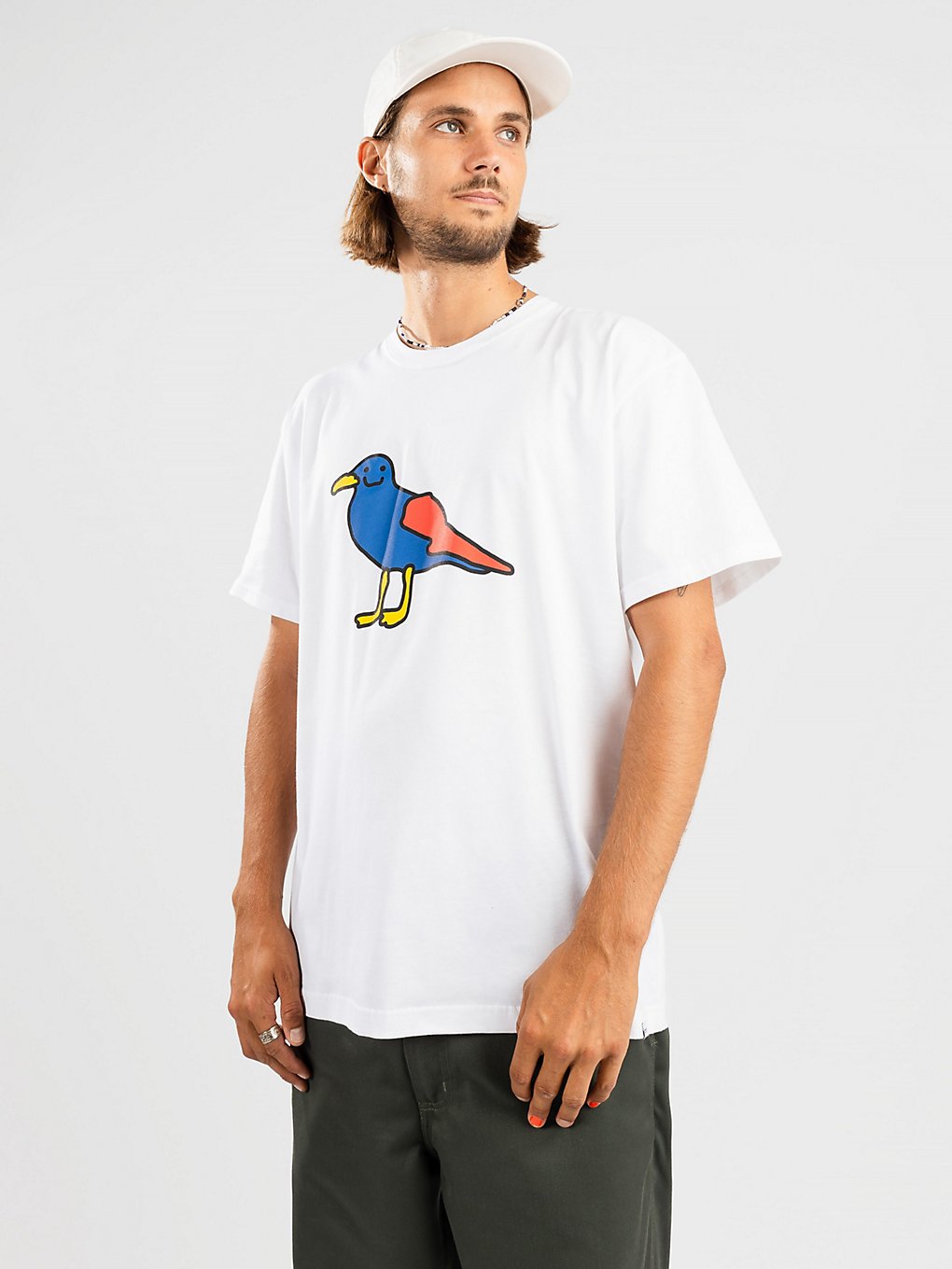 Cleptomanicx Smile Gull T-Shirt wit