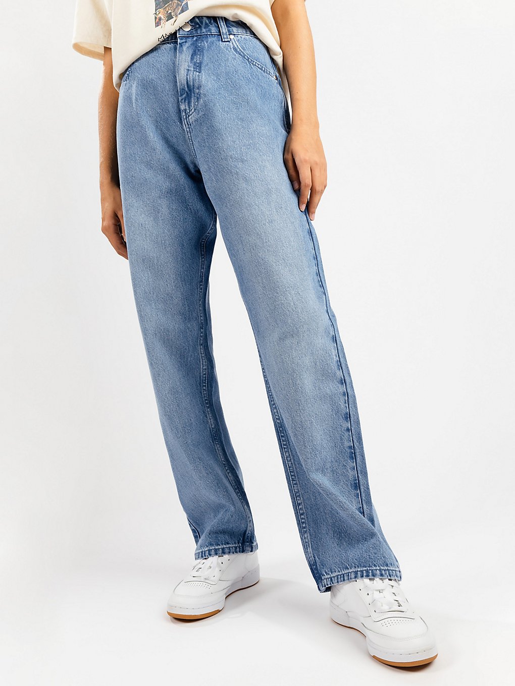 Afends Violet Hemp Denim Straight Leg Jeans blauw