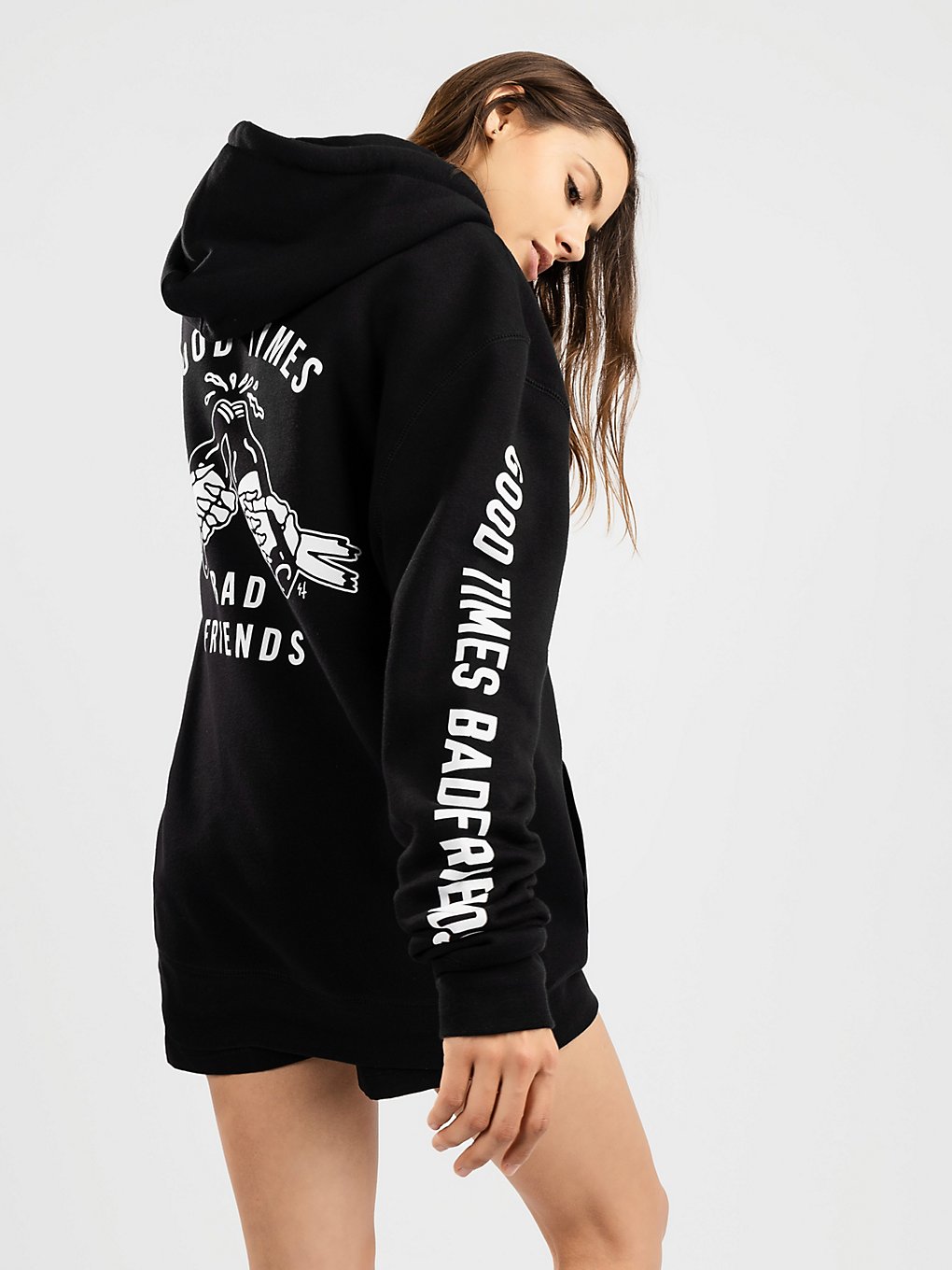 Lurking Class Good Times Bad Friends Zip Hoodie zwart