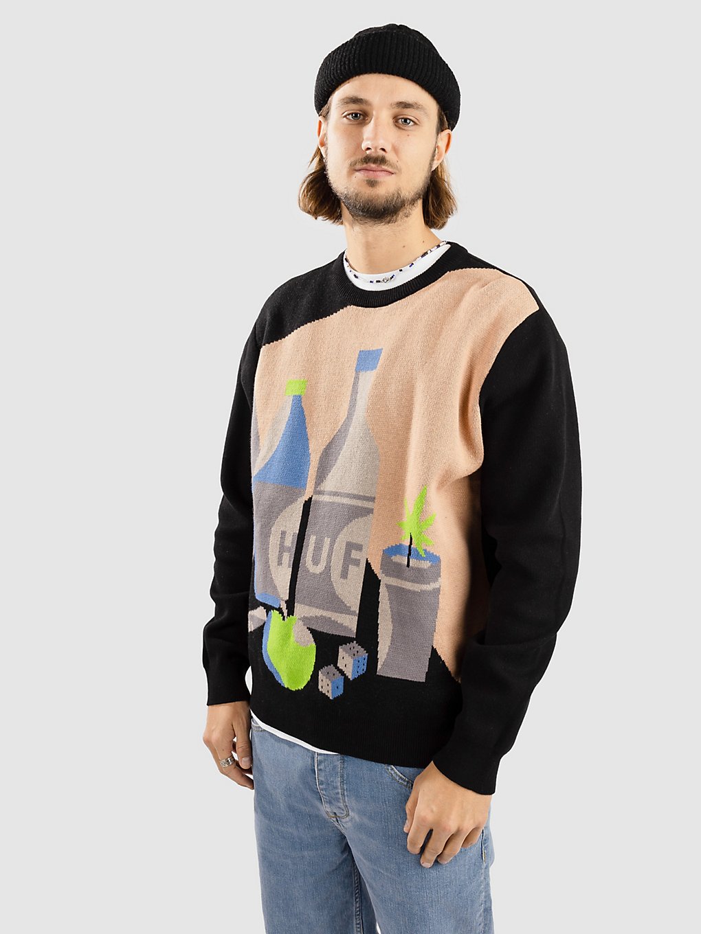 HUF Still Life Crewneck Trui zwart