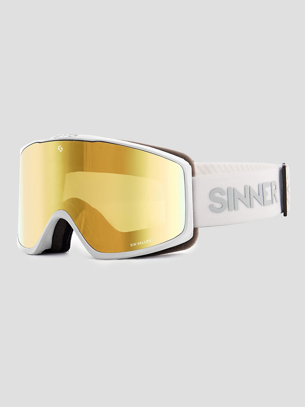 Sinner Sin Valley S Matte wit (+Bonus Lens) Skibril wit