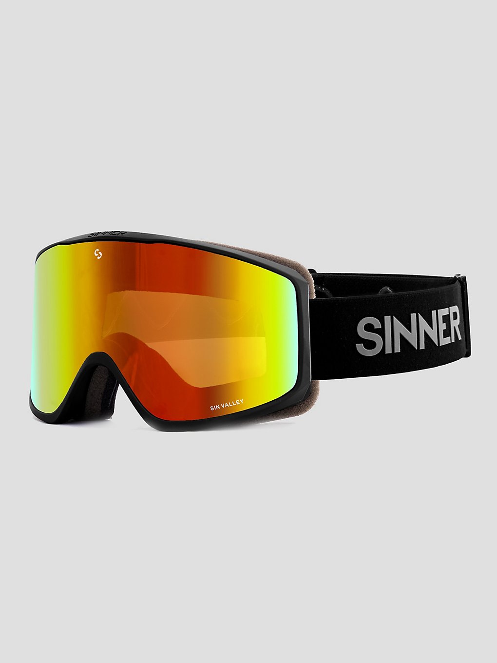 Sinner Sin Valley Matte zwart (+Bonus Lens) Skibril zwart