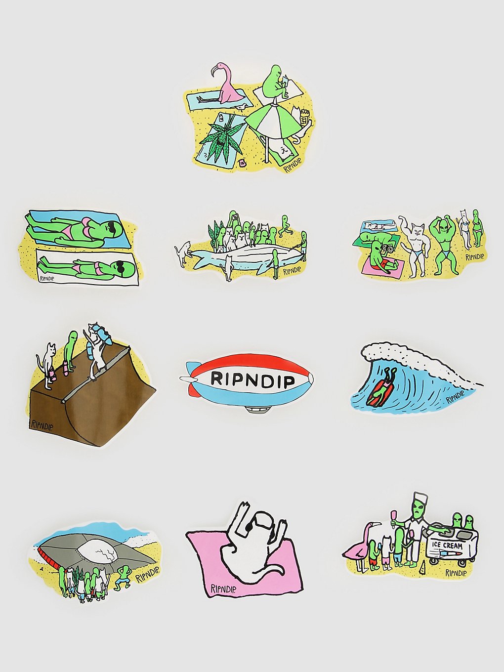 RIPNDIP Roswell Beach Sticker Pack patroon