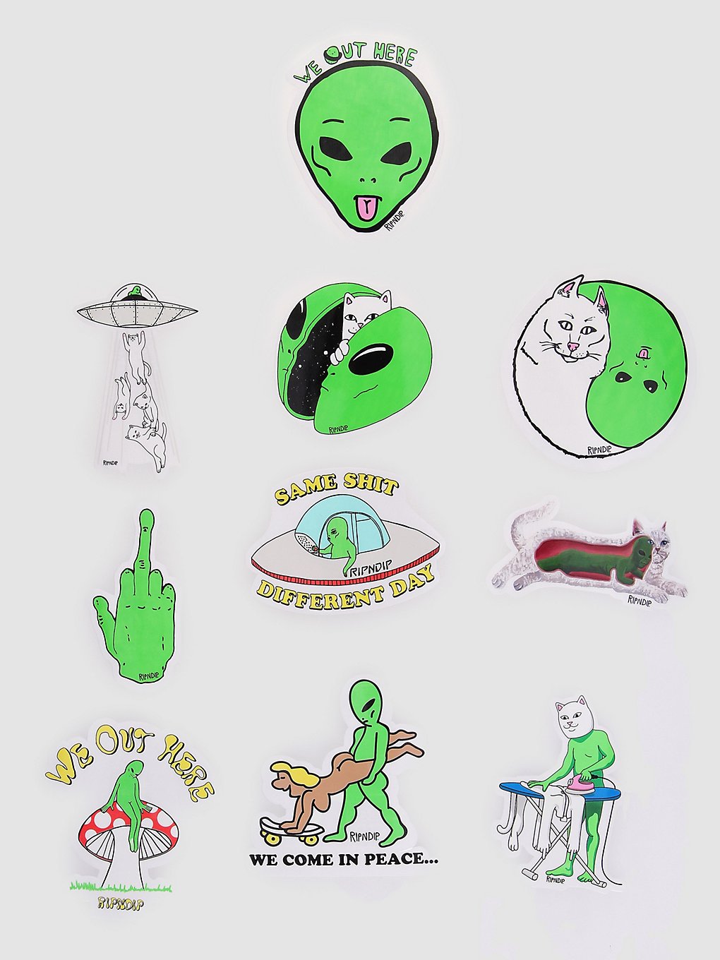 RIPNDIP We Out Here Sticker Pack patroon