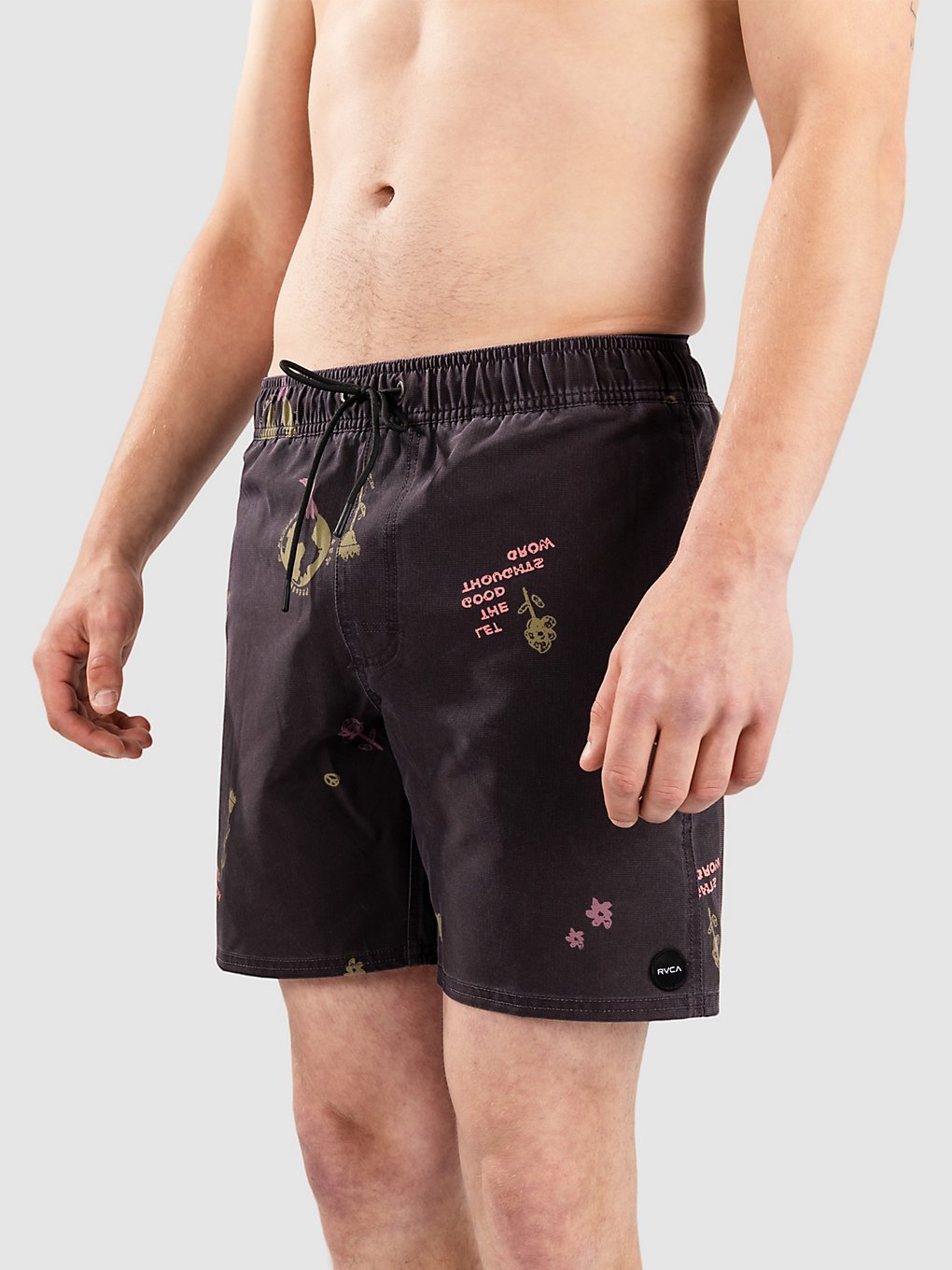 RVCA Va Pigment Print Elastic Boardshorts zwart