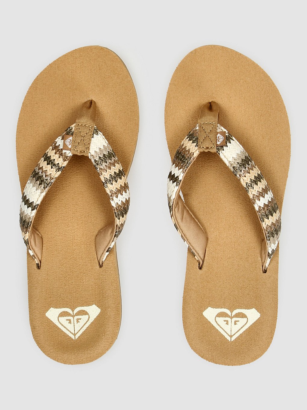 Roxy Porto Raffia Sandalen bruin