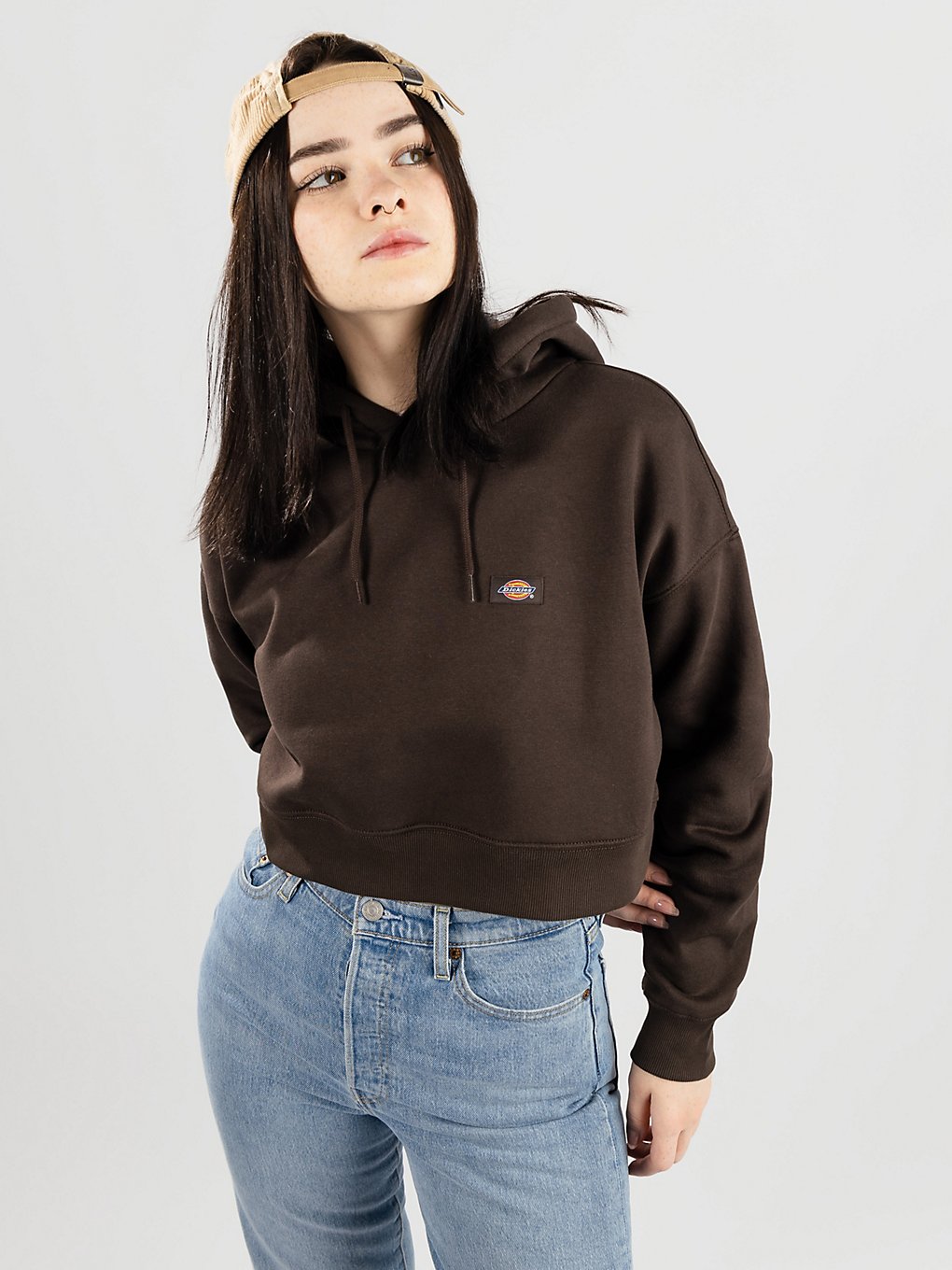 Dickies Oakport Cropped Hoodie bruin