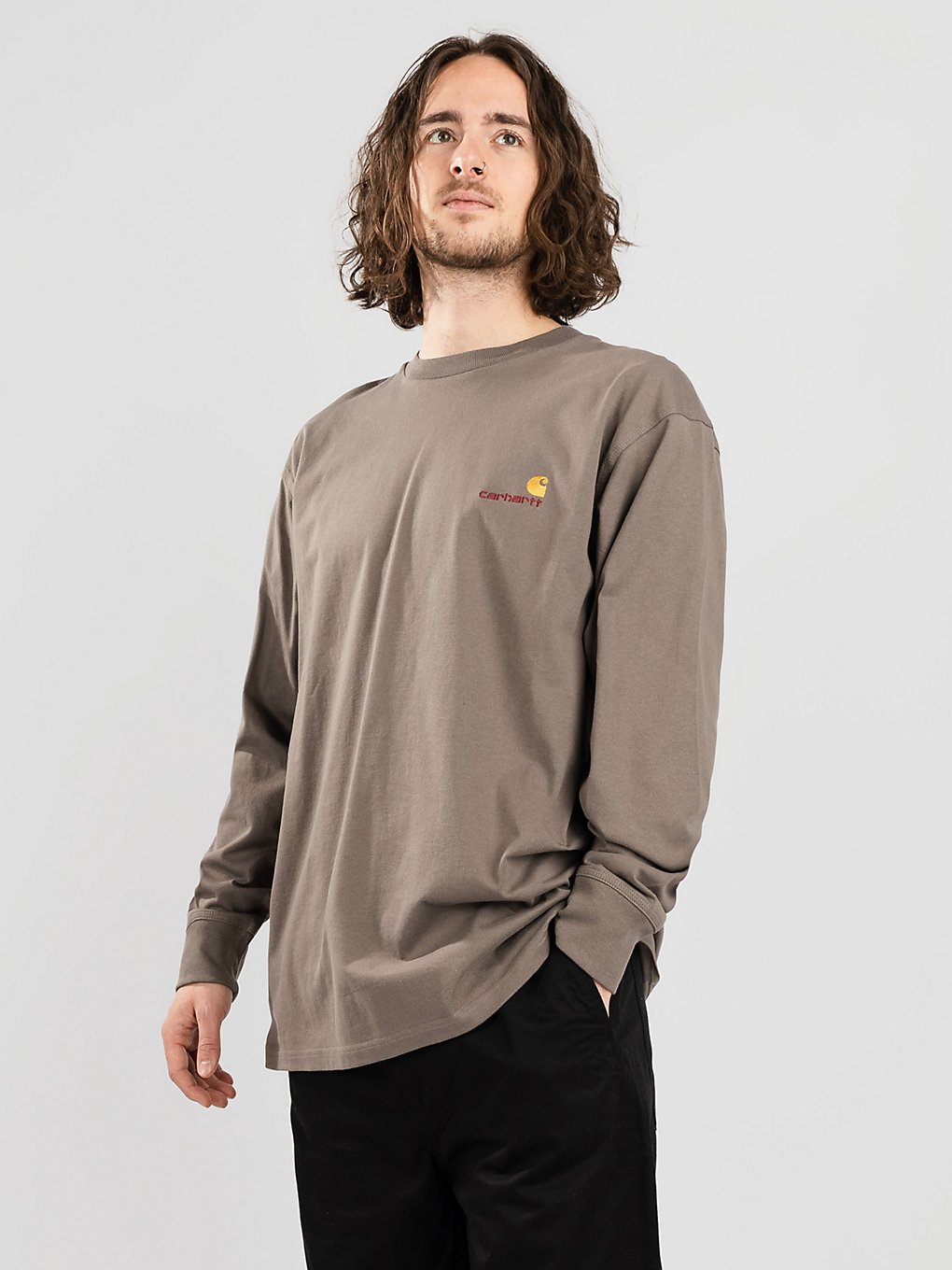 Carhartt WIP American Script Longsleeve bruin