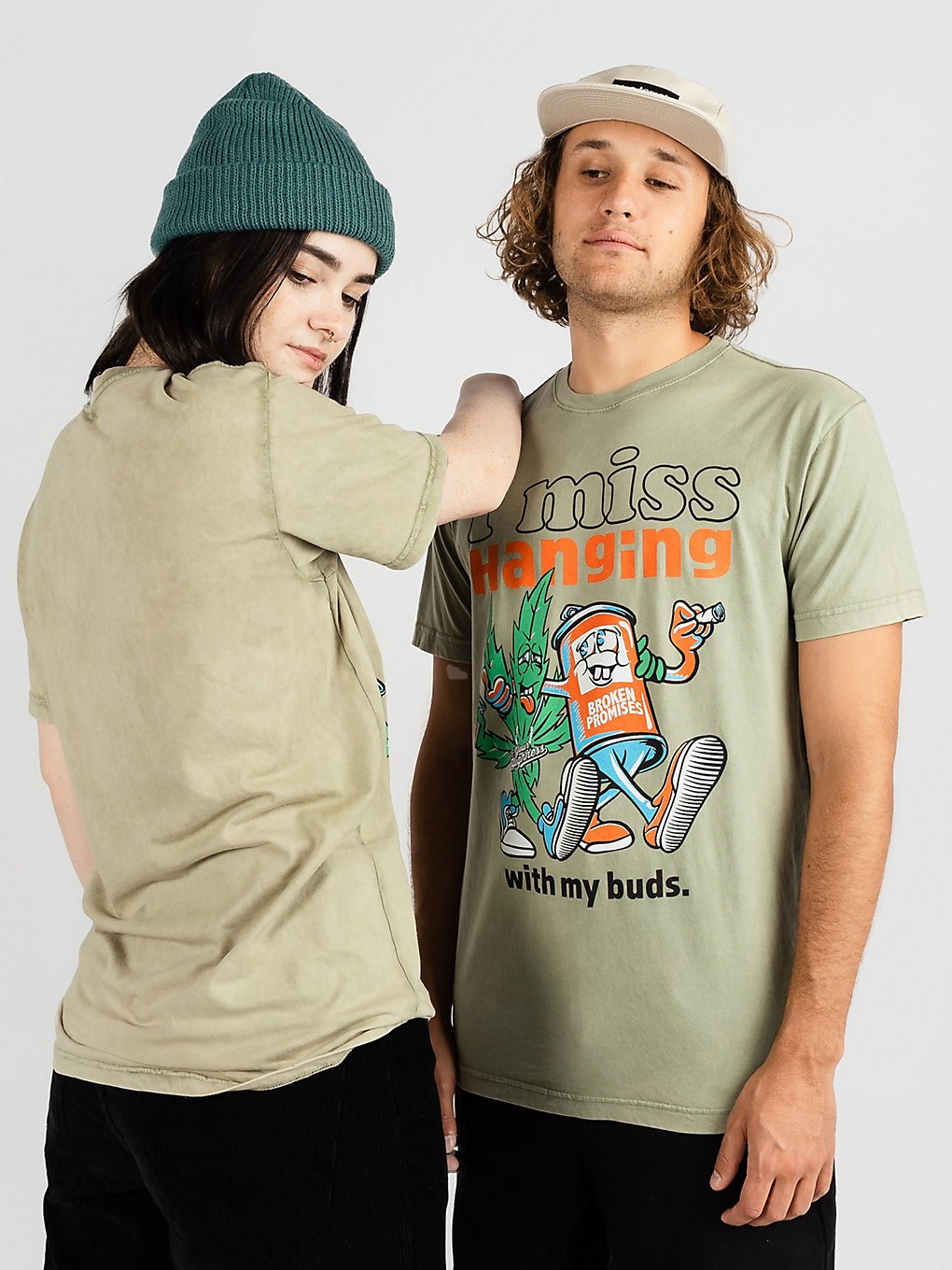 Broken Promises With My Buds T-Shirt groen