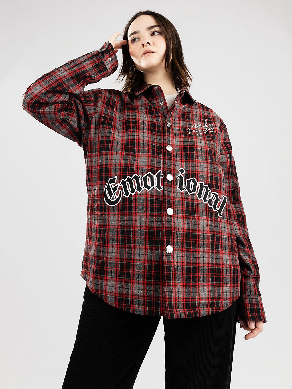 Broken Promises Emotional Quilted Flannel Jas rood