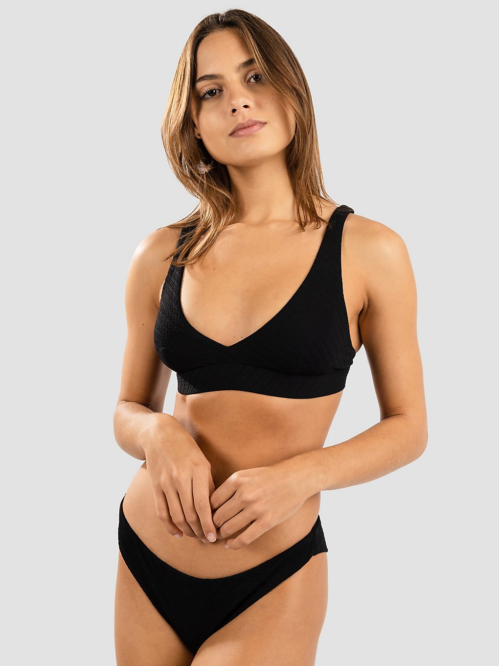 Rip Curl Custom Rib Halter Bikini top zwart