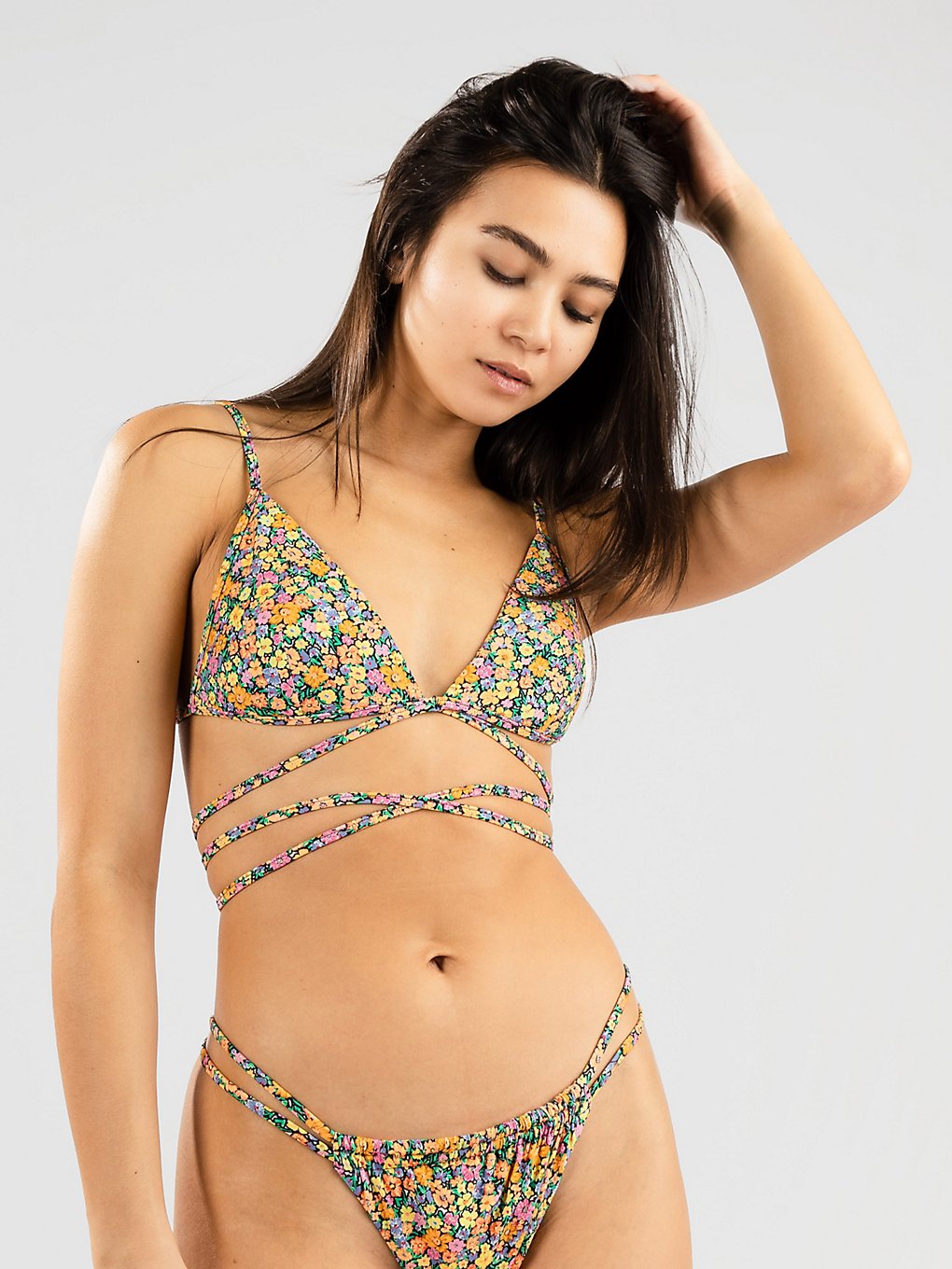 Rip Curl Afterglow Floral Wrap Tri Bikini top patroon