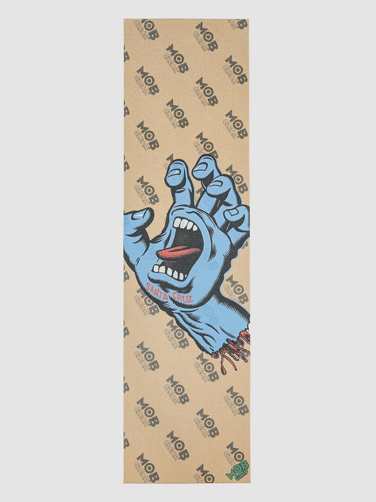 MOB Grip Santa Cruz Screaming Hand Clear 9″ Griptape blauw