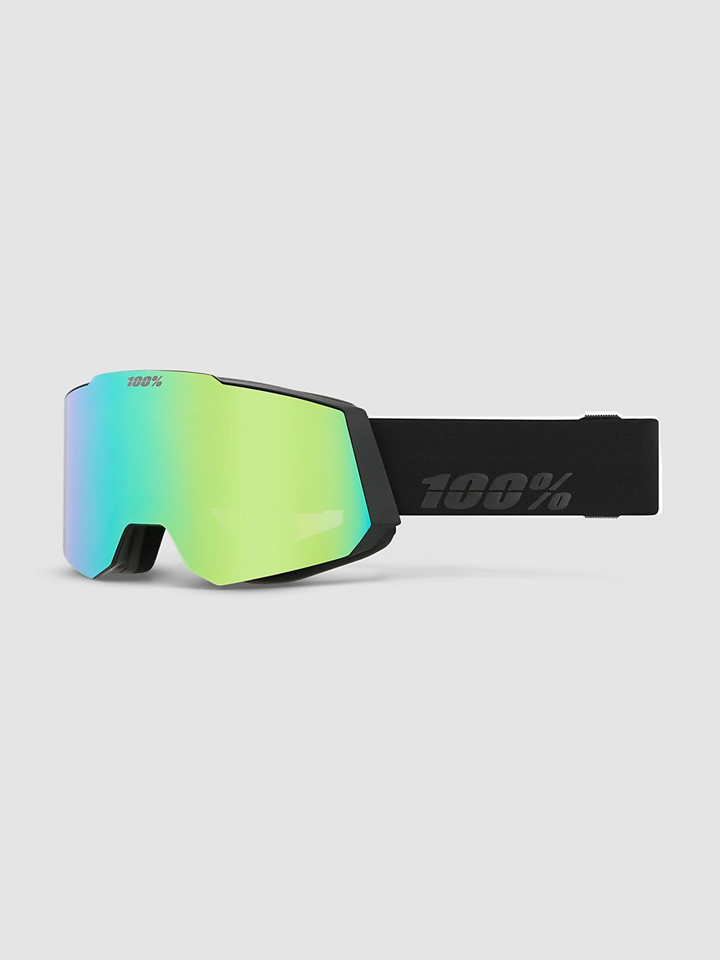 100Percent Snowcraft Hiper zwart/Green Skibril zwart