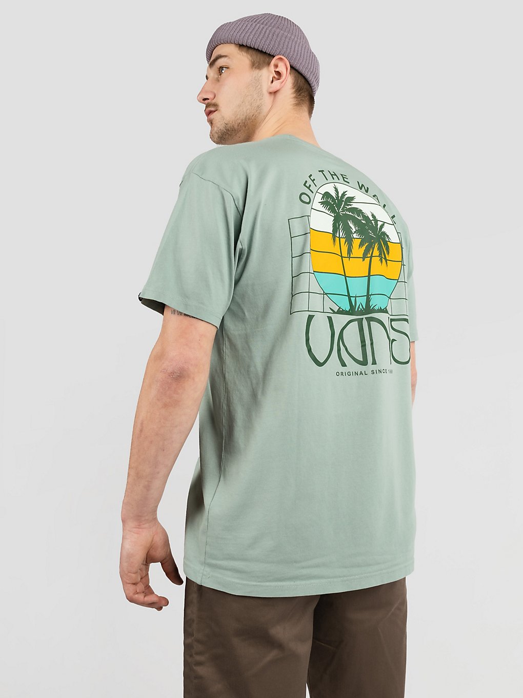 Vans Sunset Dual Palm Vintage T-Shirt groen