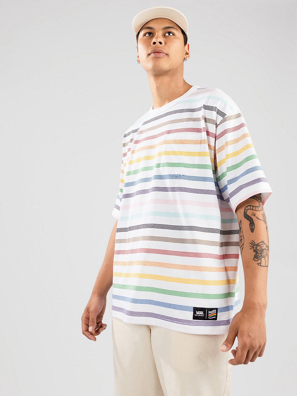 Vans 2023 Pride Stripe T-Shirt wit