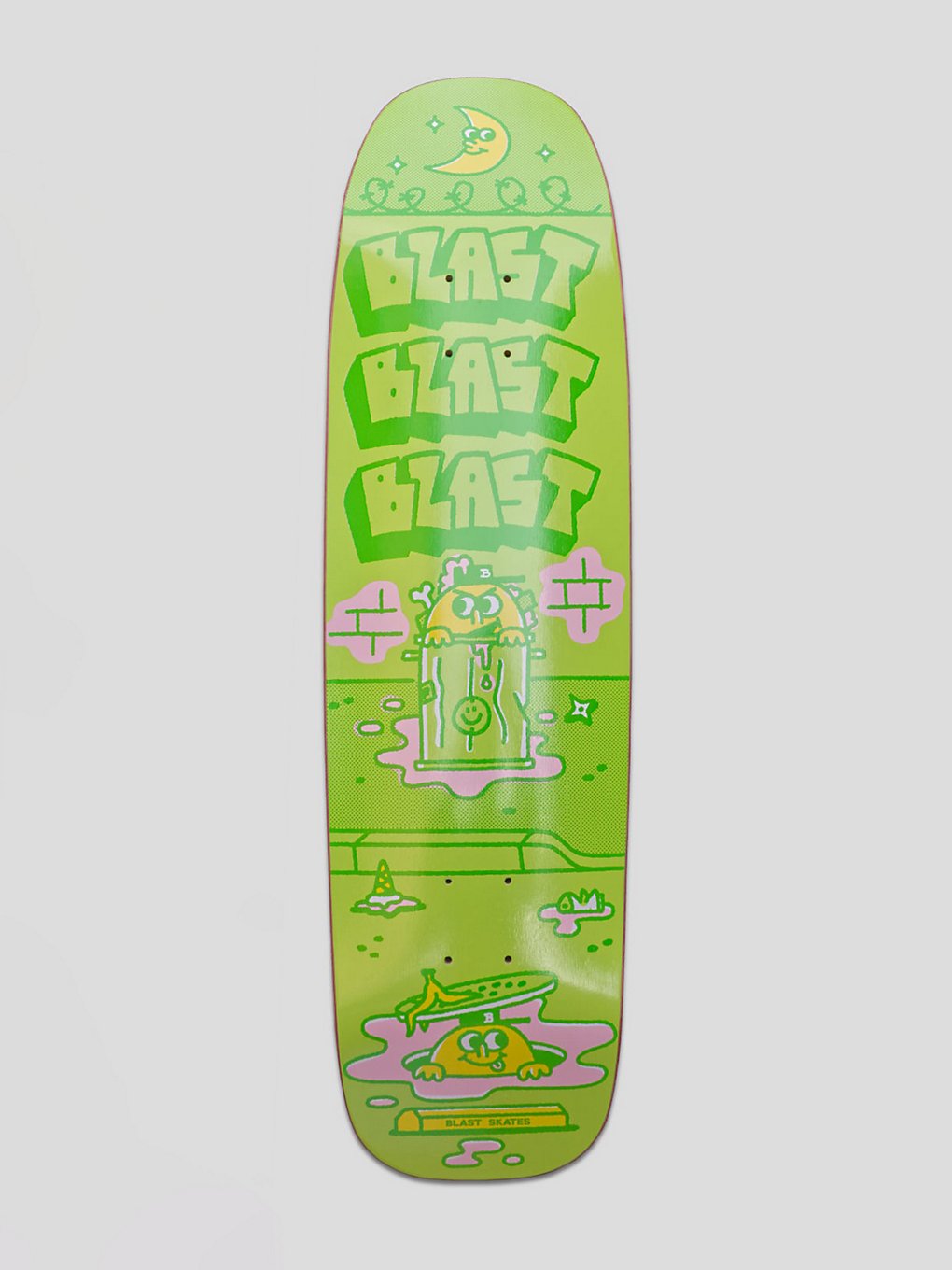 Blast Skates Wild in The Streets 8.7" Shaped Skateboard deck patroon