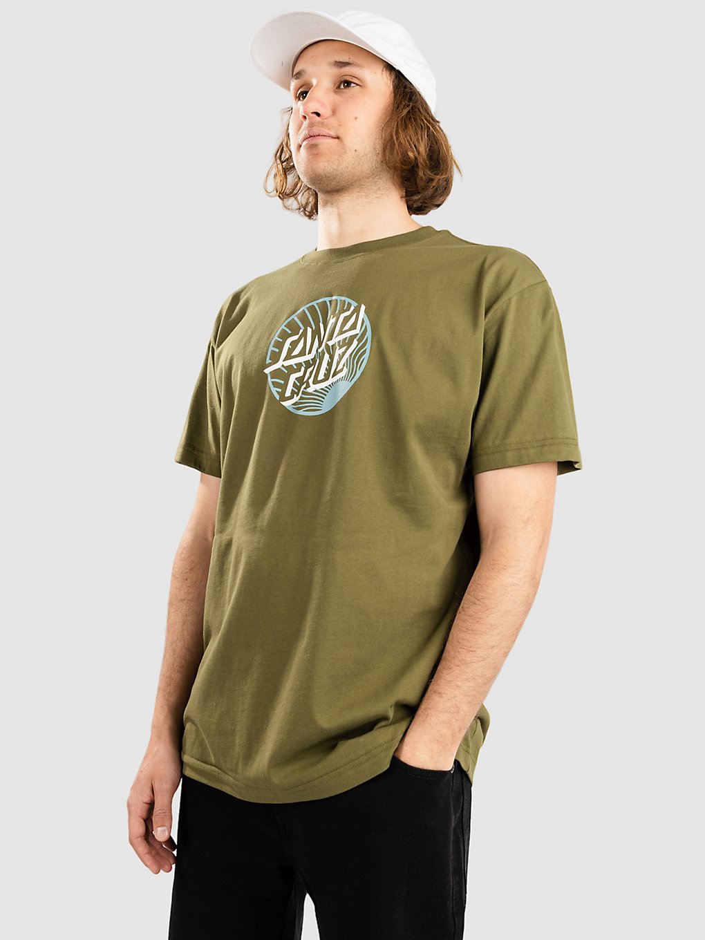 Santa Cruz Retreat Dot Front T-Shirt groen