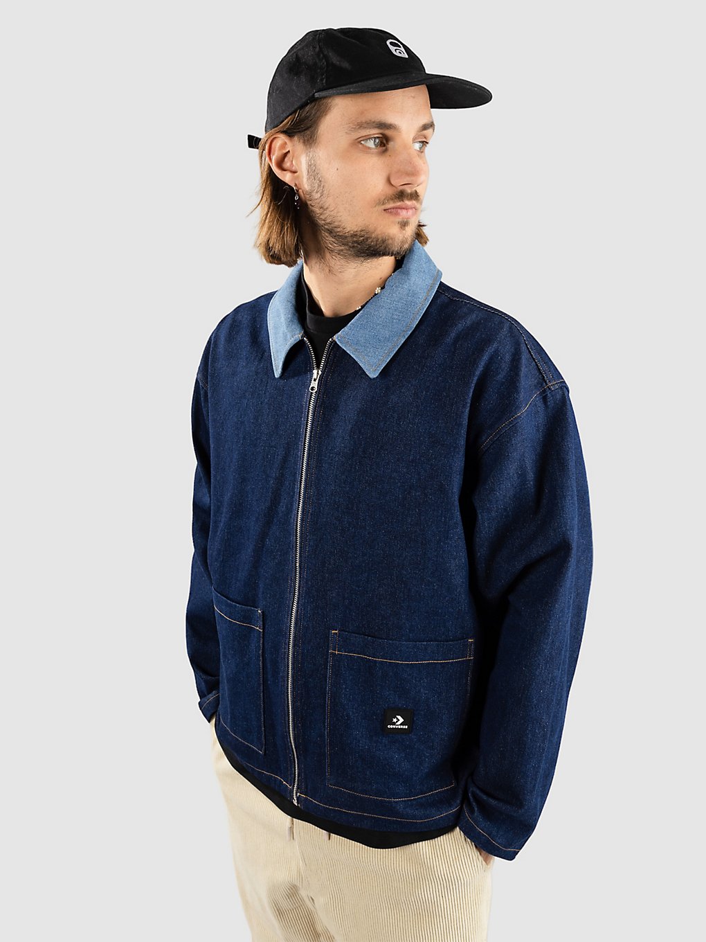 Converse Woven Shirt Denim Jas blauw