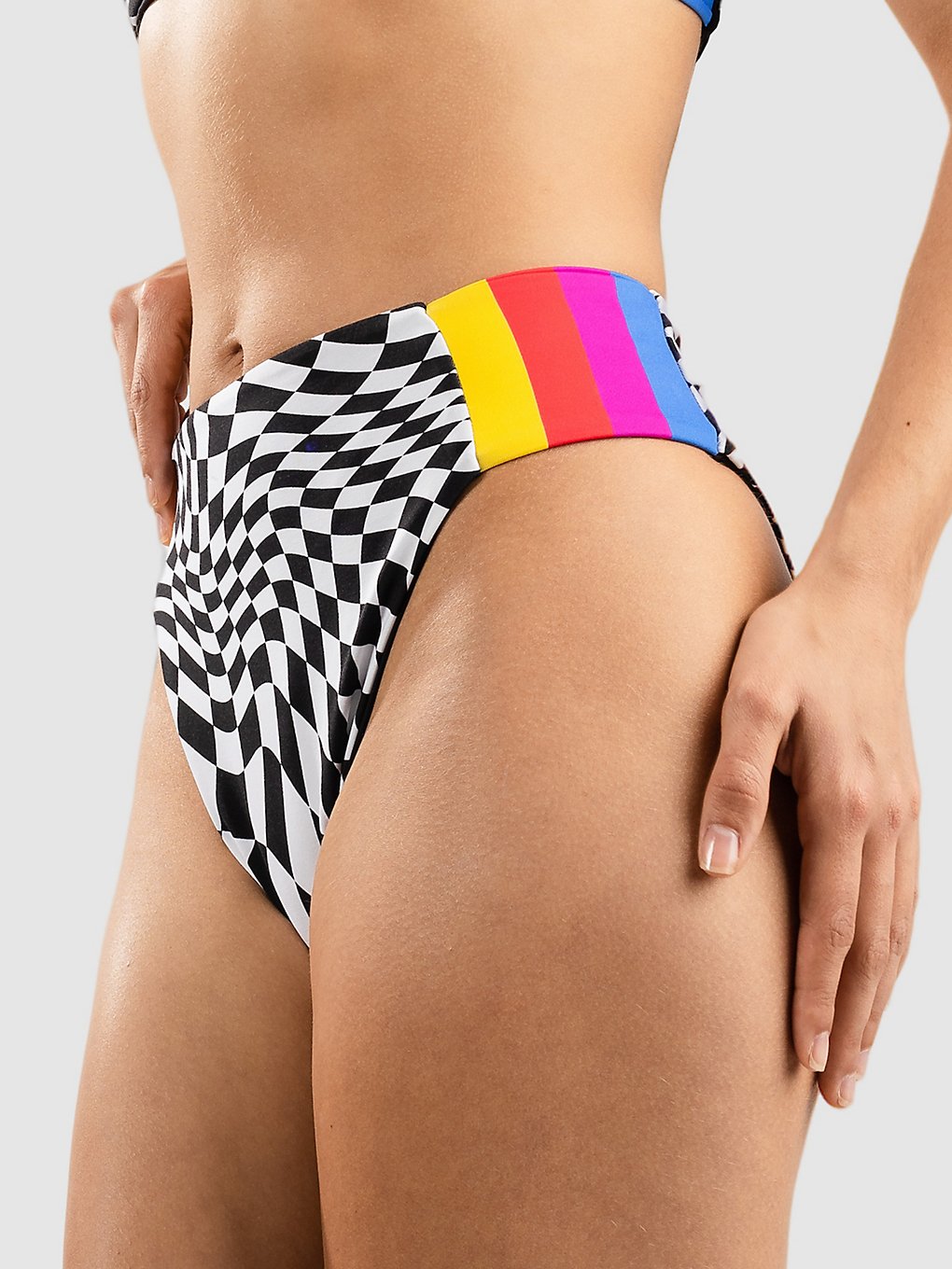 Hurley Nascar Reversible Moderate High Waist Bikini broek patroon